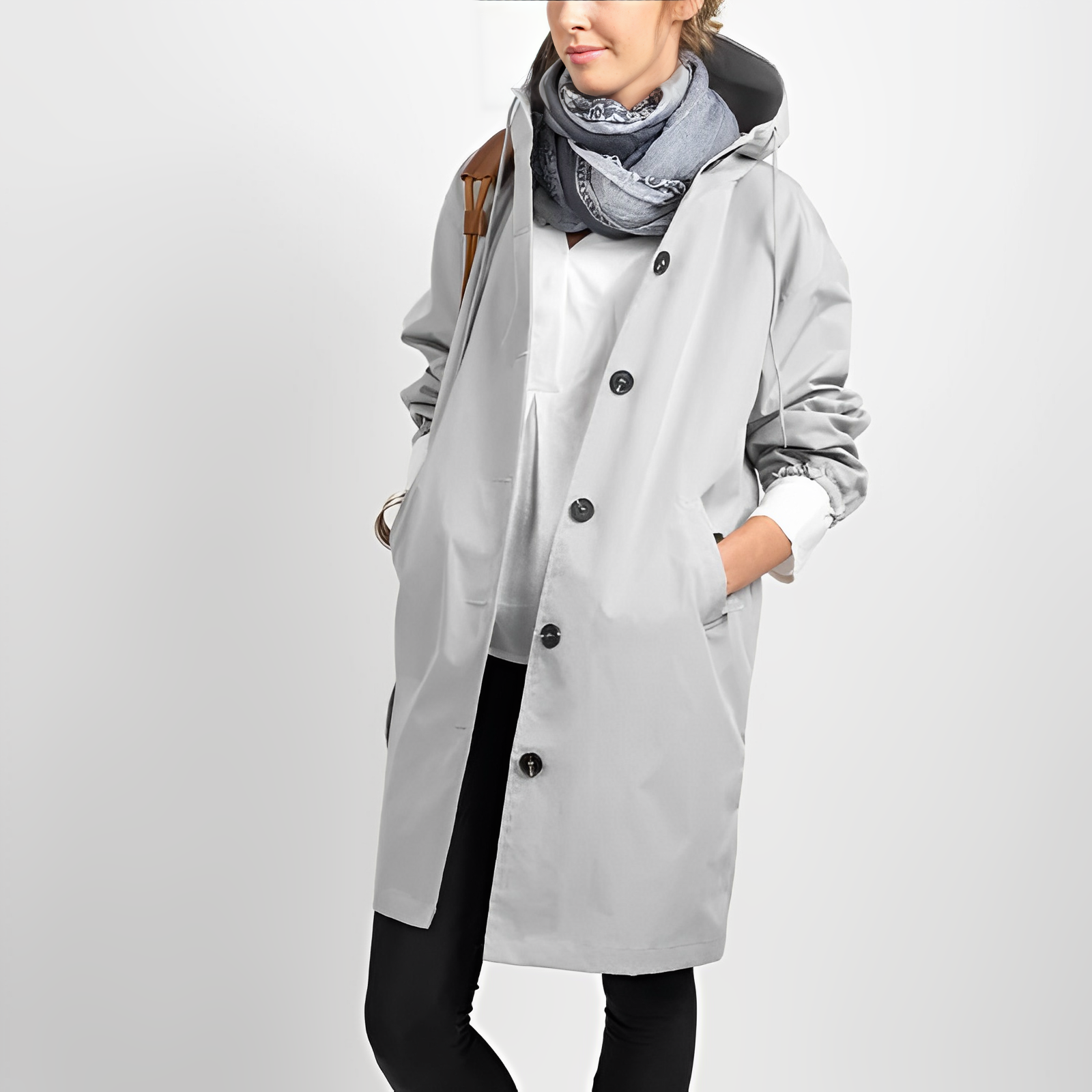 Women’s Straight Rain Jacket Long Sleeve with Hood