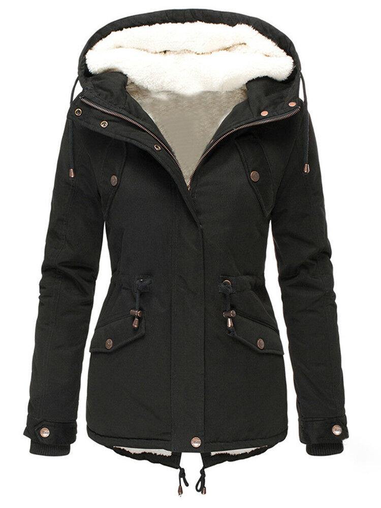 Women’s Straight Cut Hip-Length Jacket with Zipper Closure