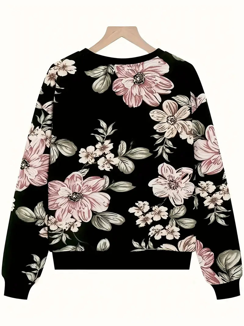 Jumper Relaxed Fit Long Sleeve Floral Print