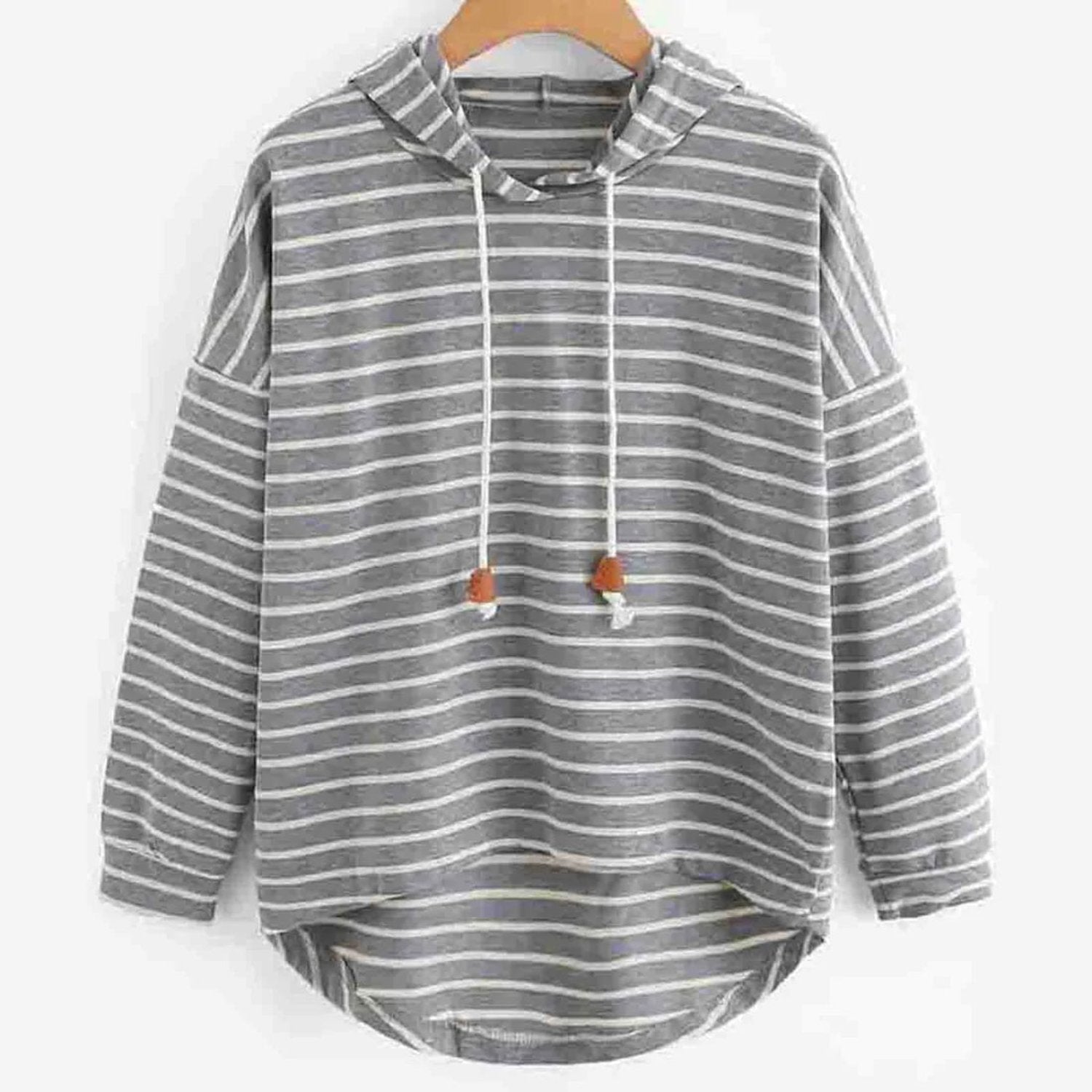 Jumper Loose Fit Hip Length Striped