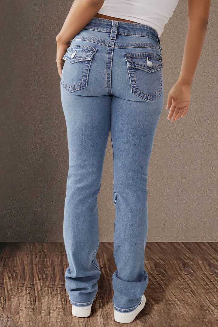 Women’s Straight Jeans Full Length with Pockets