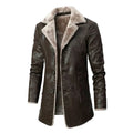 Men’s Long Leather Coat Spacious Fit