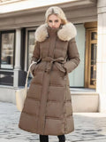 Parka Long Straight Silhouette Adjustable Waist