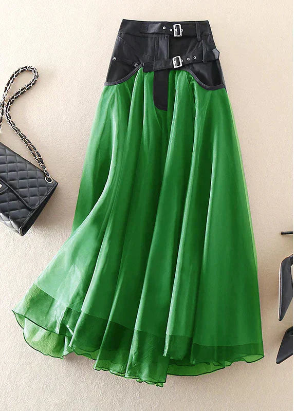 High Waist Pleated Skirt Below Knee Length