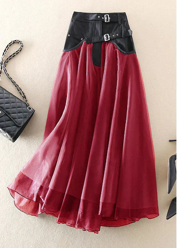 High Waist Pleated Skirt Below Knee Length