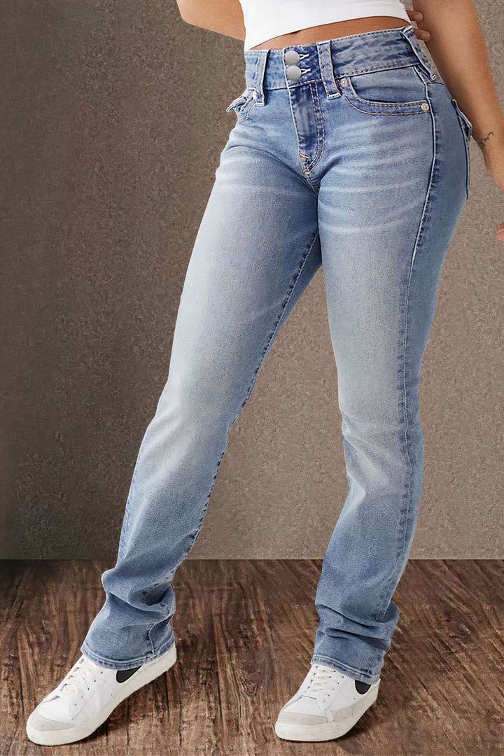 Women’s Straight Jeans Full Length with Pockets