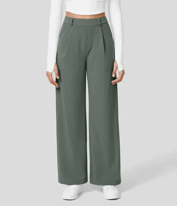 Elegant Wide-Leg Trousers High Waist
