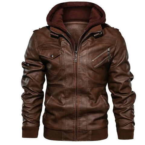 Men’s Jacket Straight Shape Long Sleeve with Attached Hood