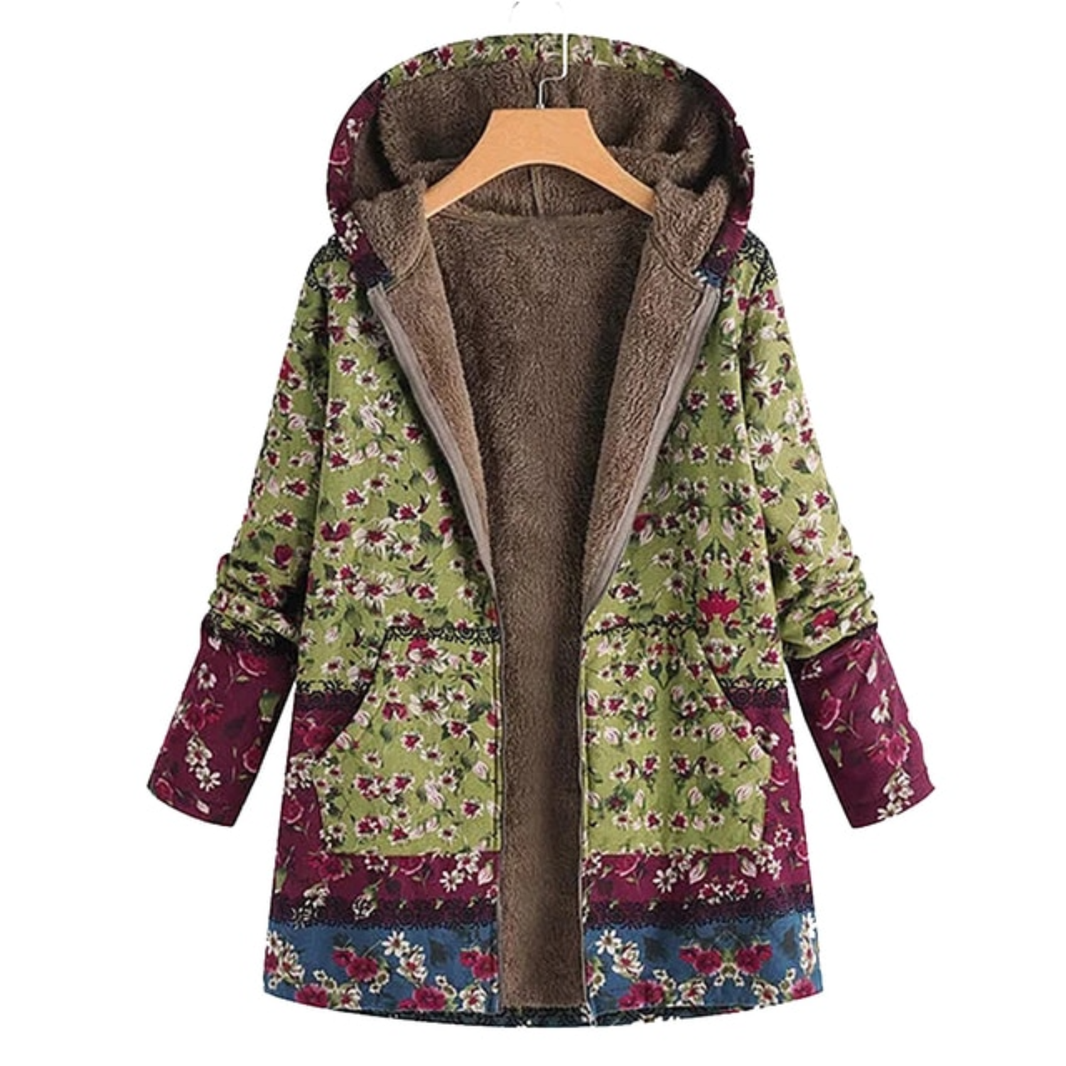 Jacket Tailored Shape Hip-Length Floral Pattern