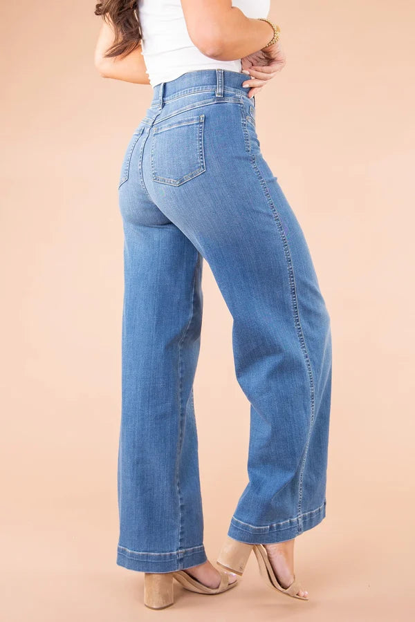Women’s Flared Jeans Ankle Length Front Pockets