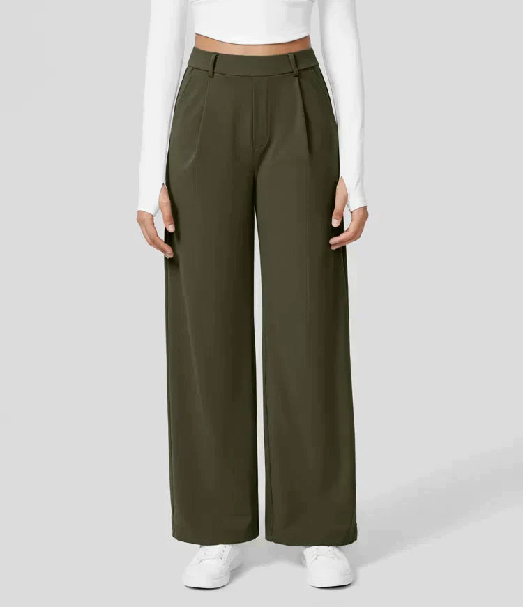 Elegant Wide-Leg Trousers High Waist