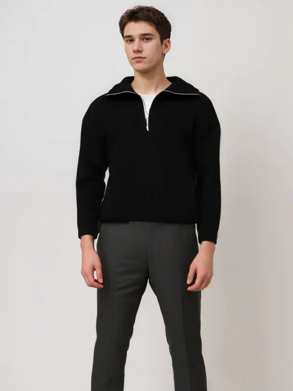 Jumper Straight Silhouette Long Sleeve Full-Length Zip