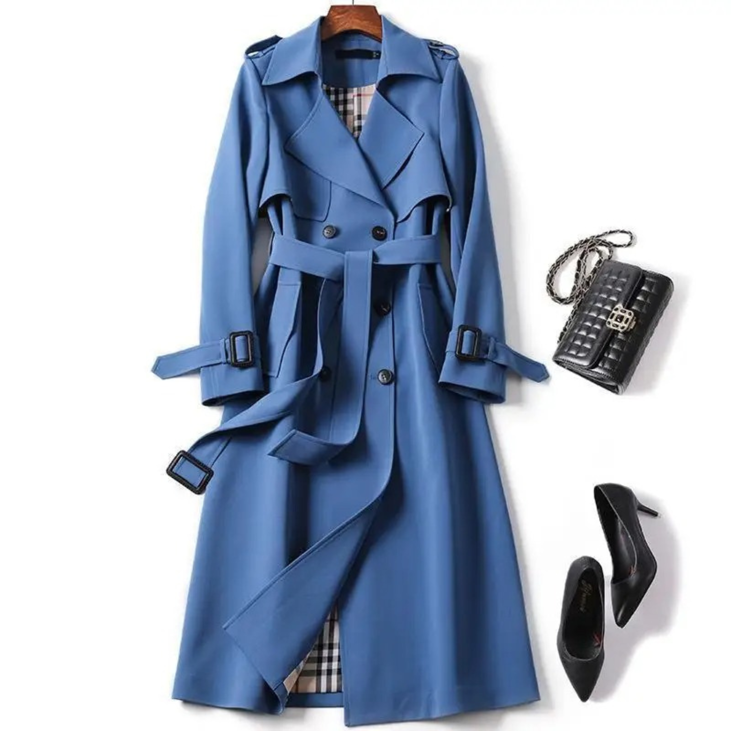 Women’s Trench Coat Medium Length Straight Shape