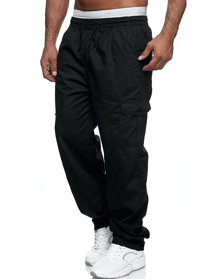 Men’s Straight Trousers Regular Length with Patch Pockets