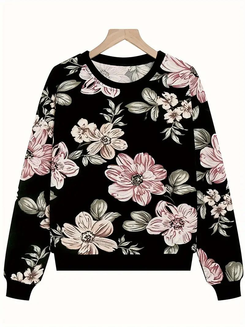 Jumper Relaxed Fit Long Sleeve Floral Print