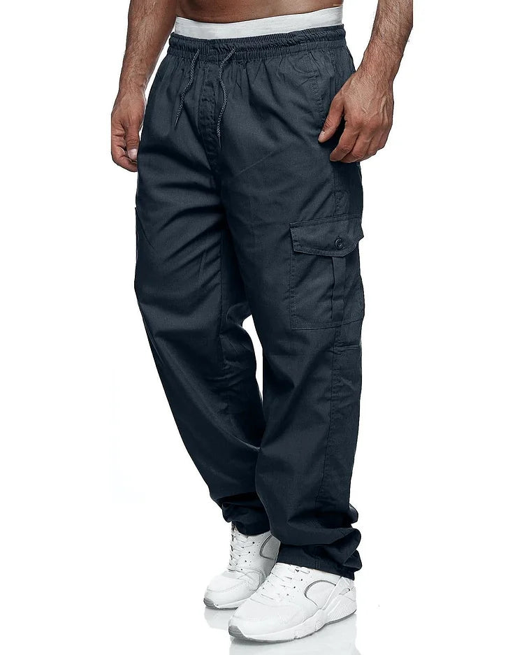 Men’s Straight Trousers Regular Length with Patch Pockets