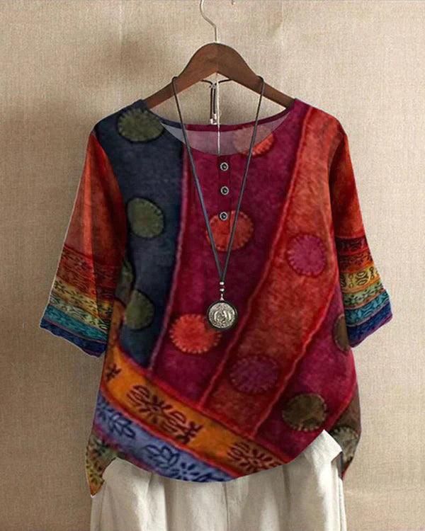Boho Tunic Loose Fit Asymmetrical Hem