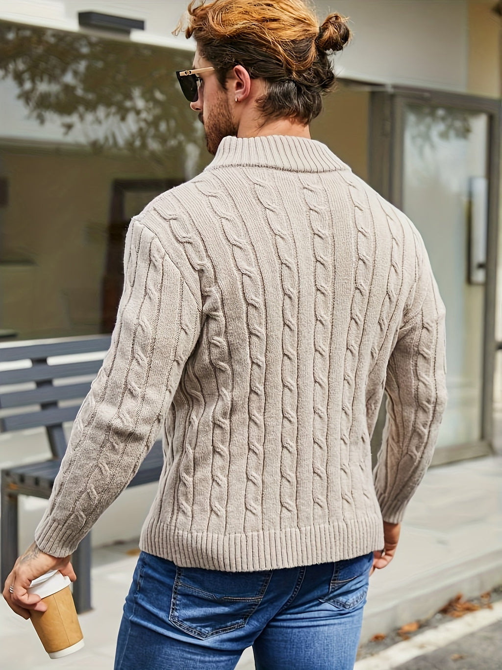 Men’s Cardigan Regular Fit Hip-Length with Button Placket