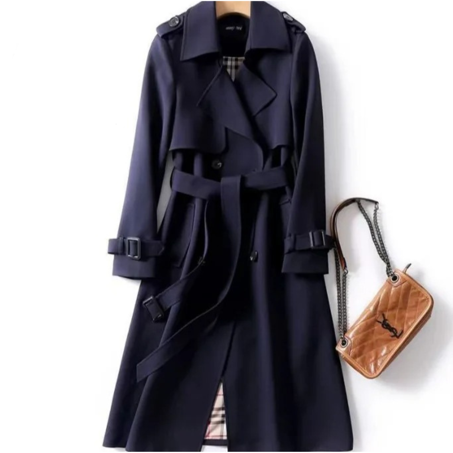 Women’s Trench Coat Medium Length Straight Shape