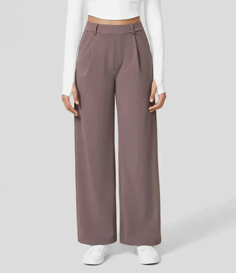 Elegant Wide-Leg Trousers High Waist
