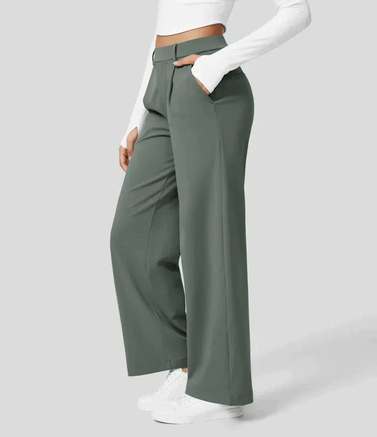 Elegant Wide-Leg Trousers High Waist