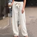 Light Linen Trousers High Waist Ankle Length