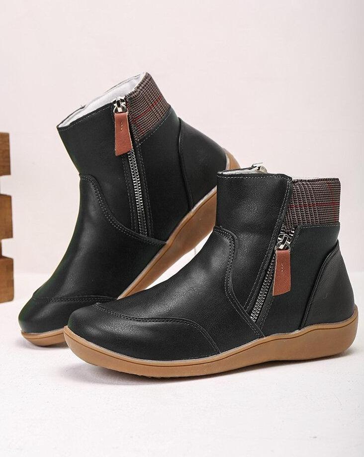 Women’s Ankle Boots Checkered Pattern