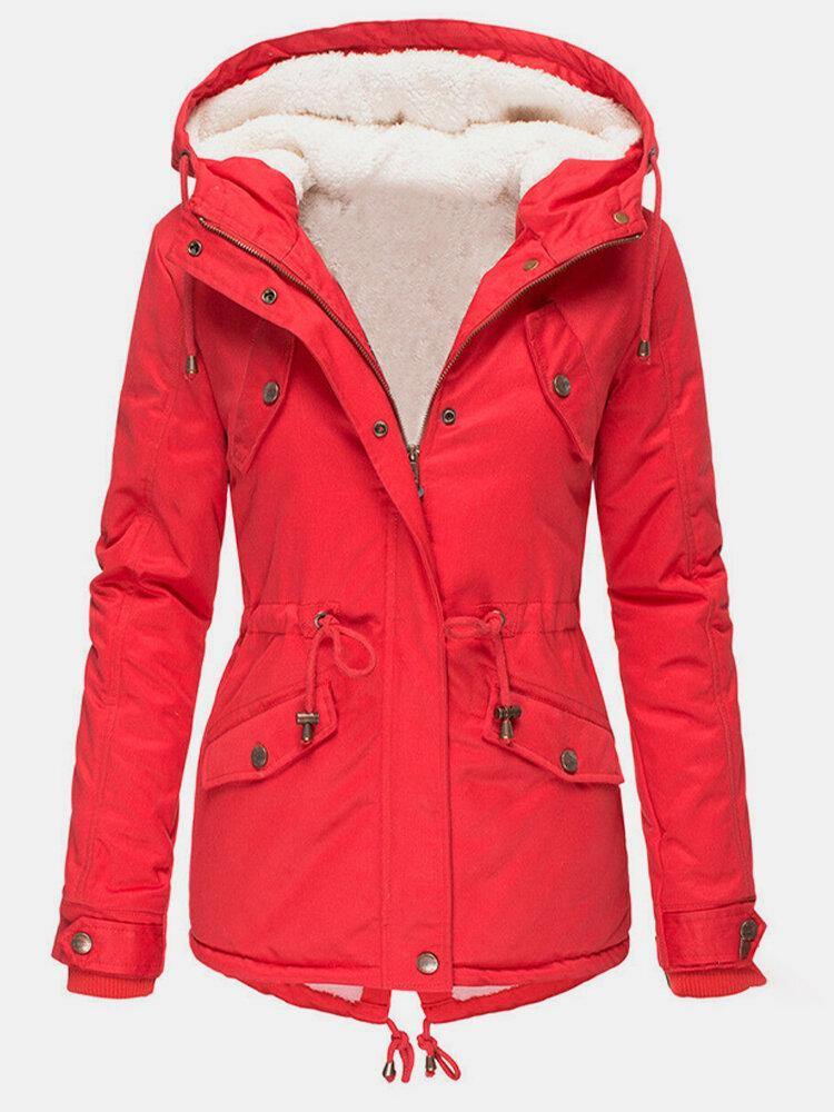 Women’s Straight Cut Hip-Length Jacket with Zipper Closure