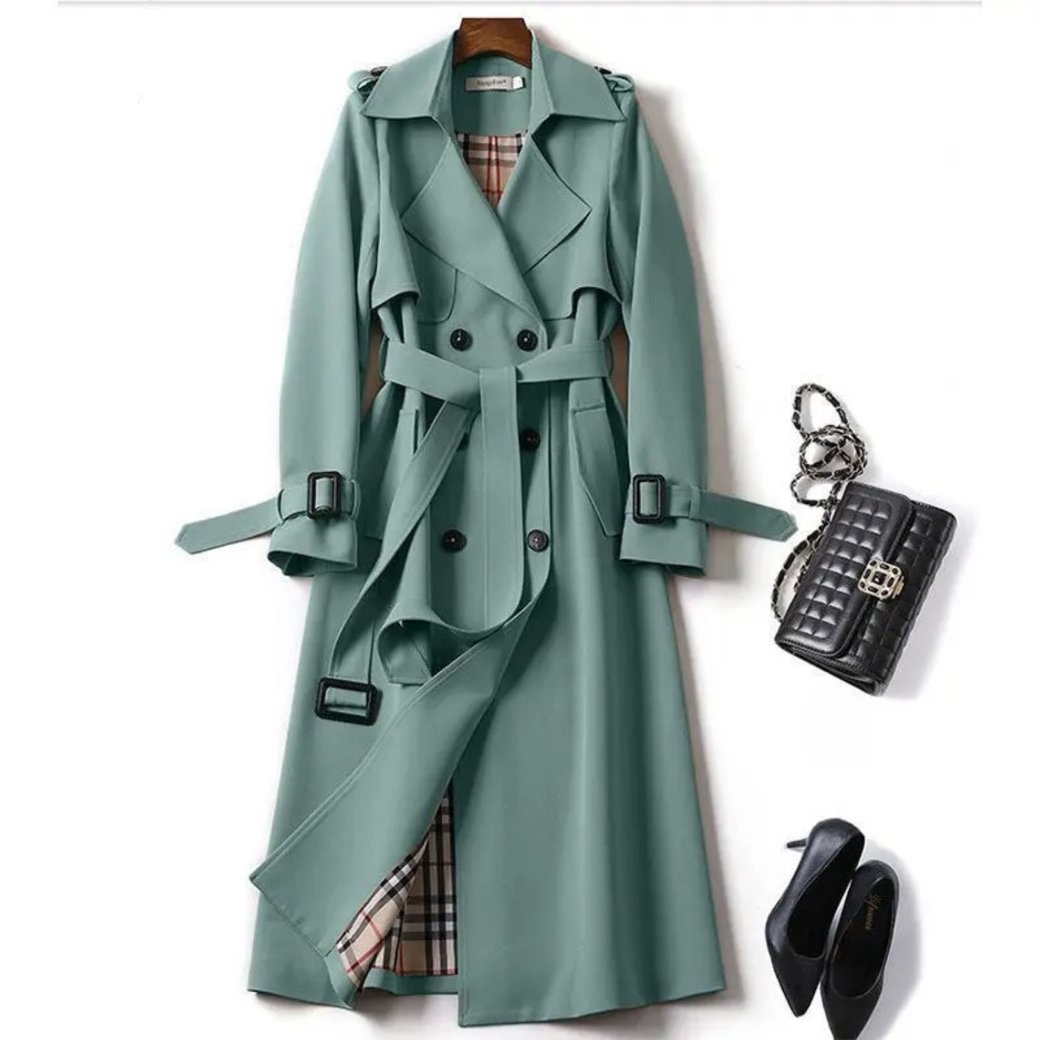 Women’s Trench Coat Medium Length Straight Shape