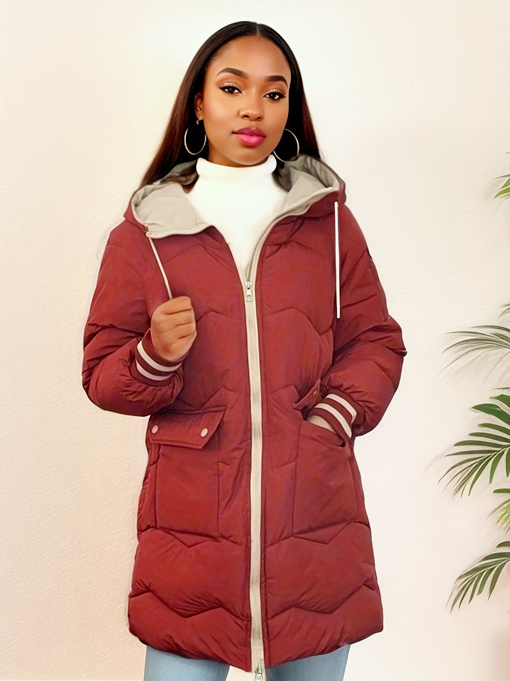 Women’s Puffer Jacket Straight Cut Regular Length