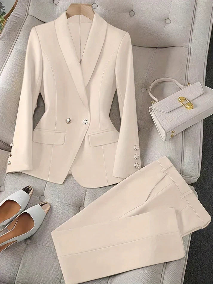 Women’s Blazer and Trousers Set Straight Cut