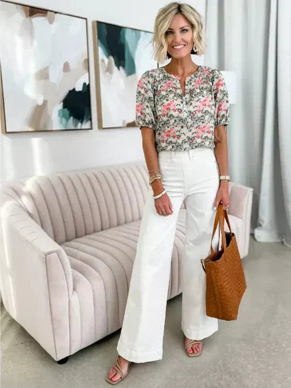 Women’s Flared Jeans Ankle Length Front Pockets