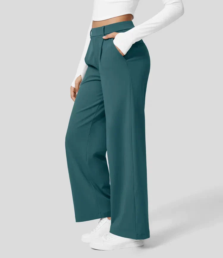 Elegant Wide-Leg Trousers High Waist