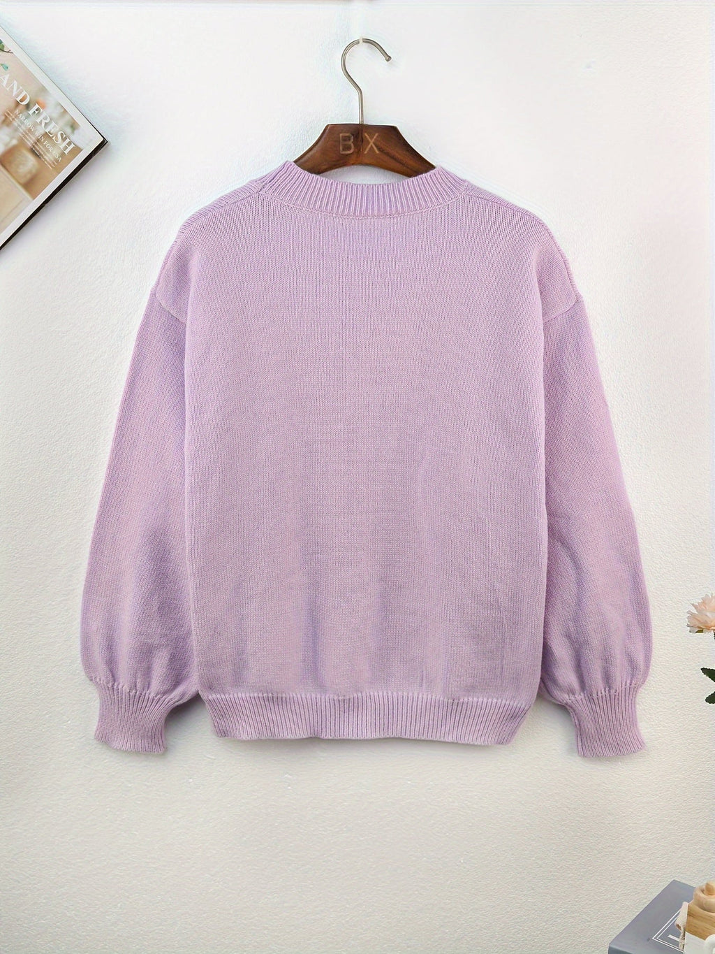 Jumper Oversized Shape Long Length Ribbed Hem