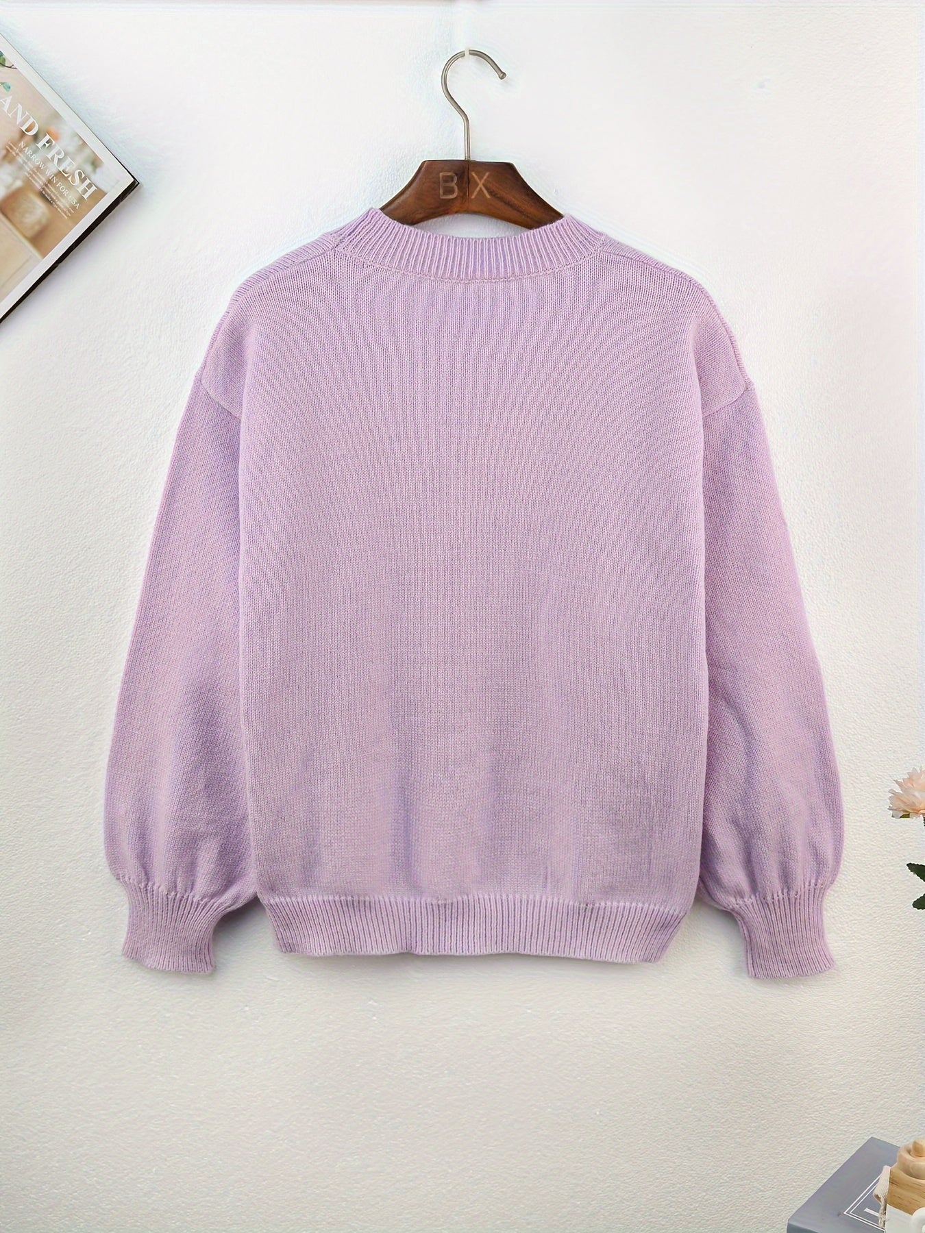 Jumper Oversized Shape Long Length Ribbed Hem