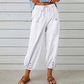 Women’s Trousers Wide-Leg Ankle Length Smooth Surface