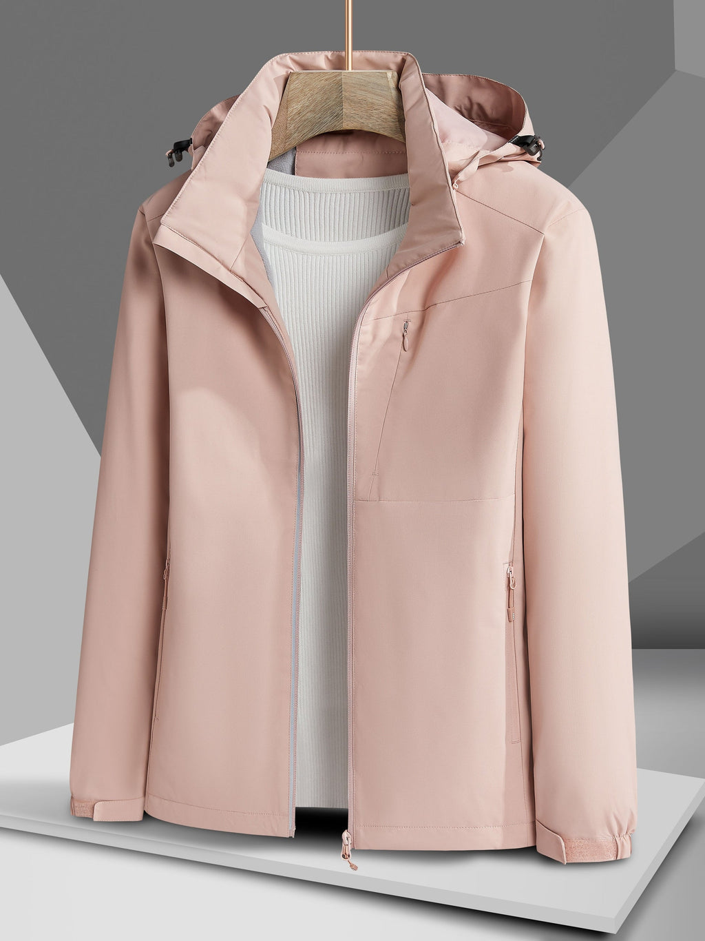Women’s Mid-Length Jacket Straight Shape Hooded