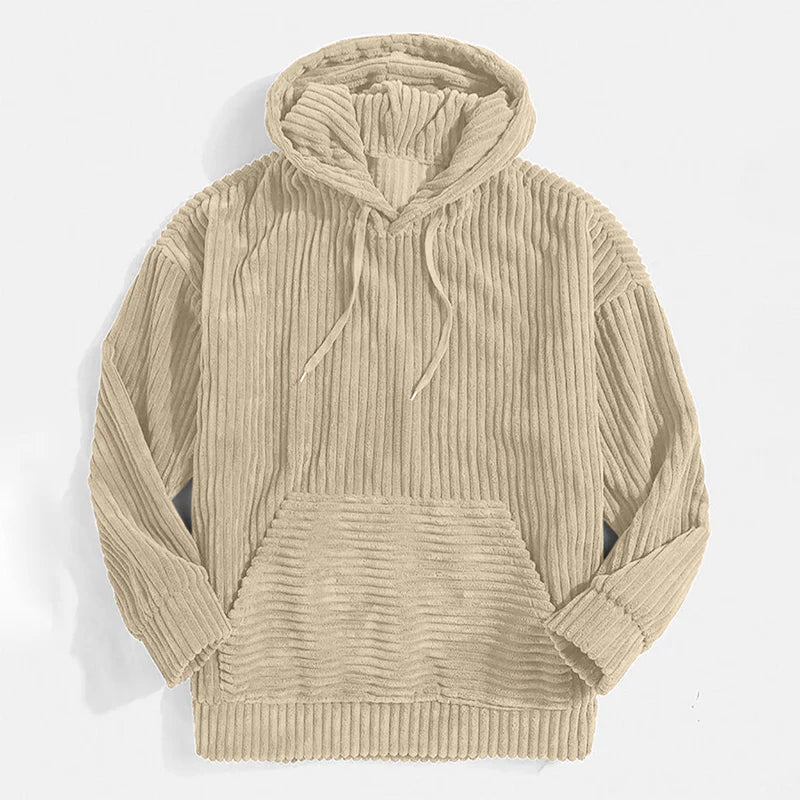 Hoodie Loose Fit Hip Length Corduroy
