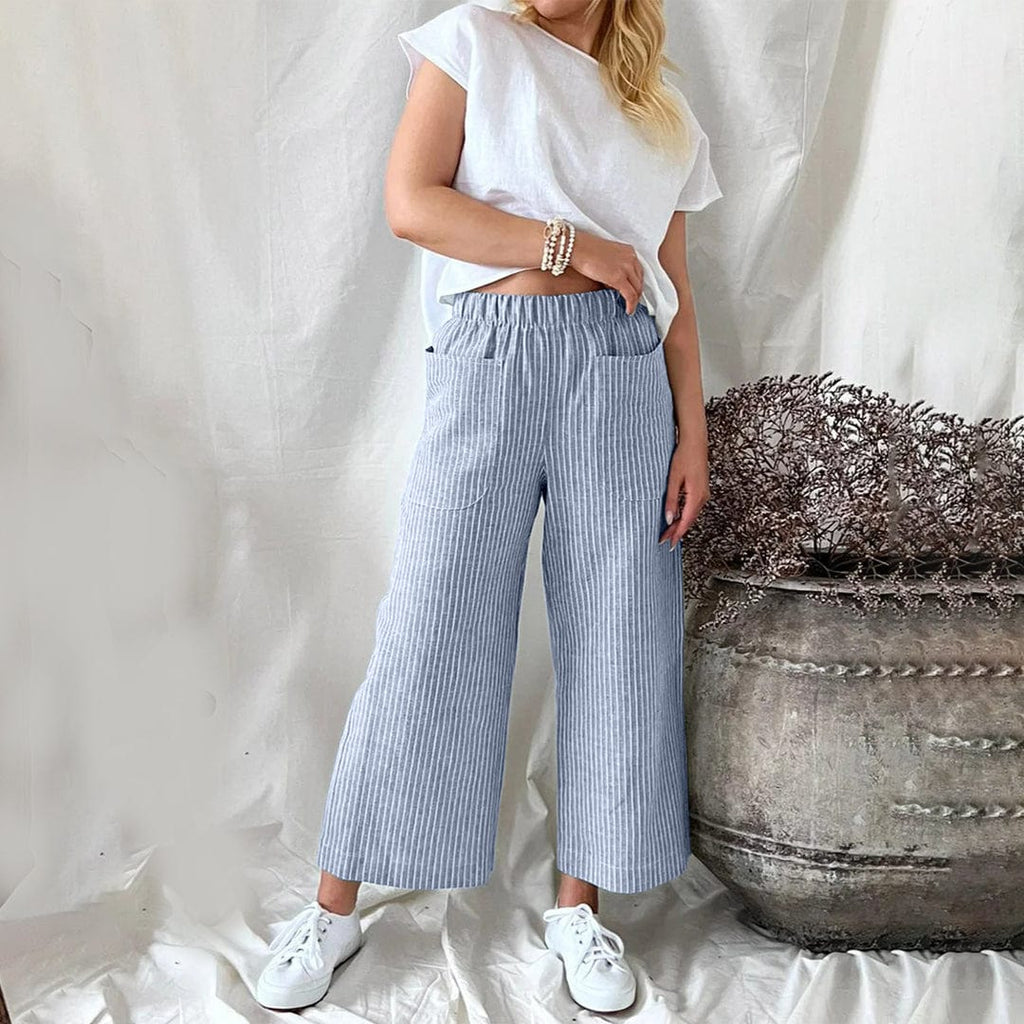 Women’s Trousers Wide-Leg Cut Elastic Waistband