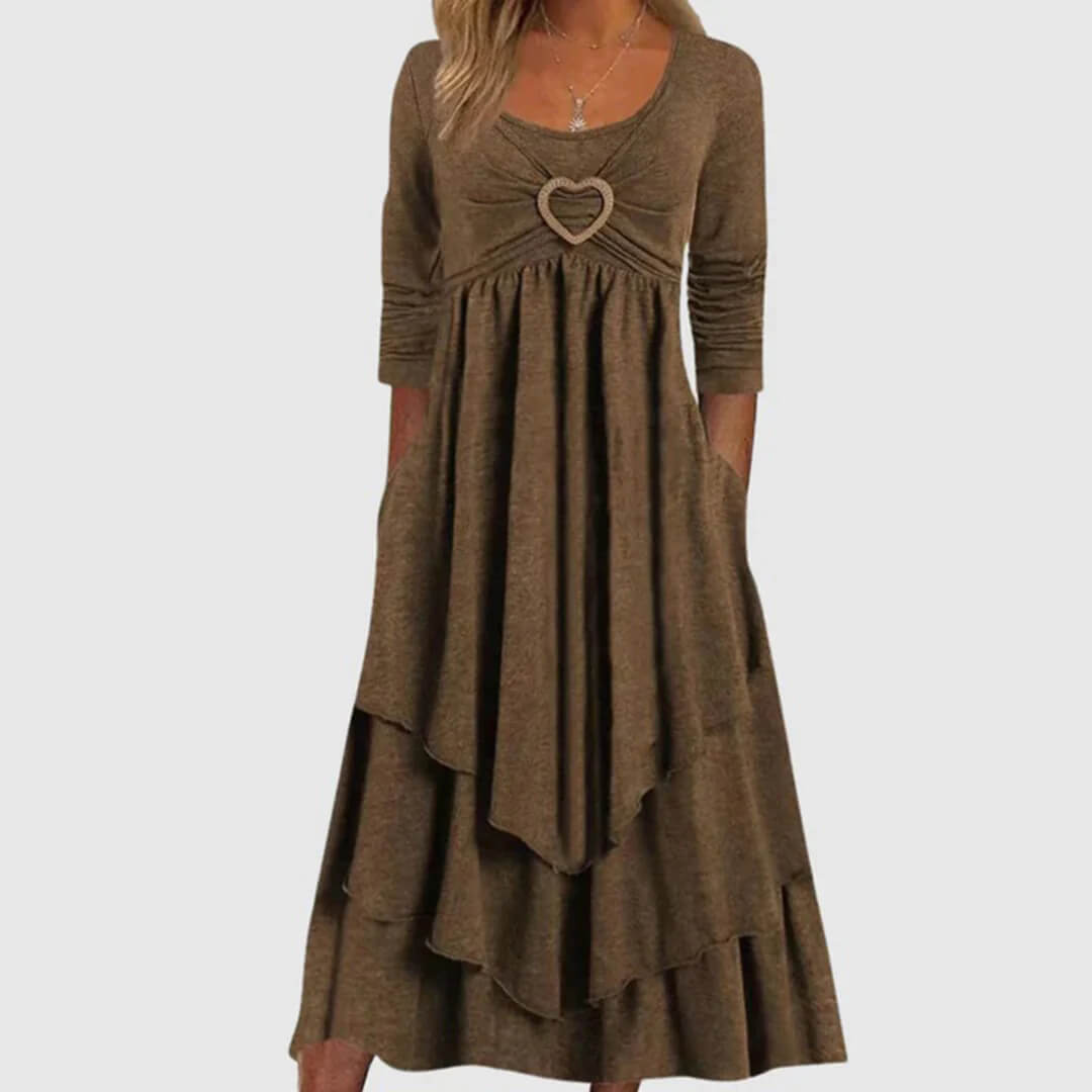 Long Dress Straight Loose Shape Long Sleeve