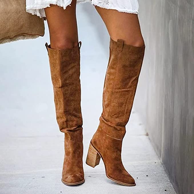 Over-the-Knee Boots Straight Silhouette Smooth Surface