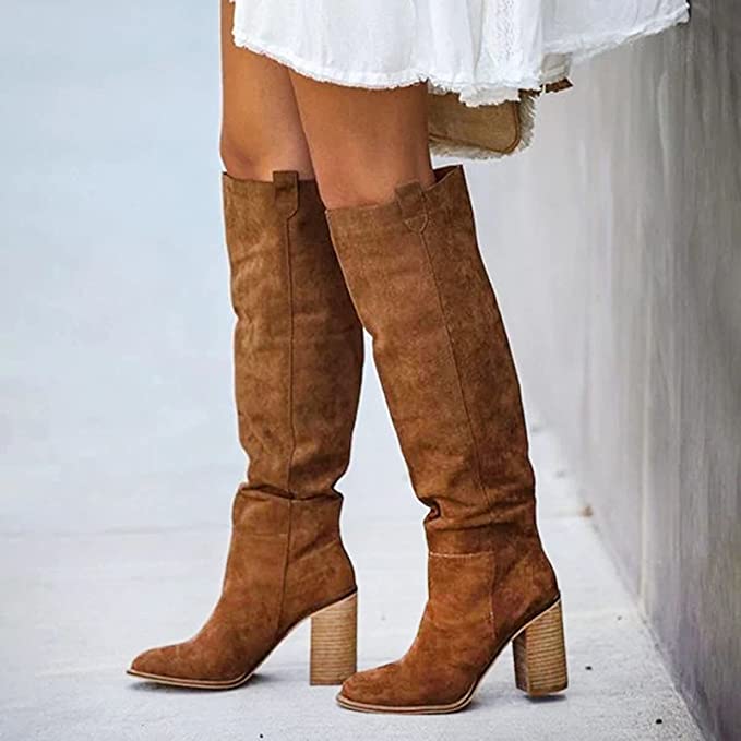 Over-the-Knee Boots Straight Silhouette Smooth Surface