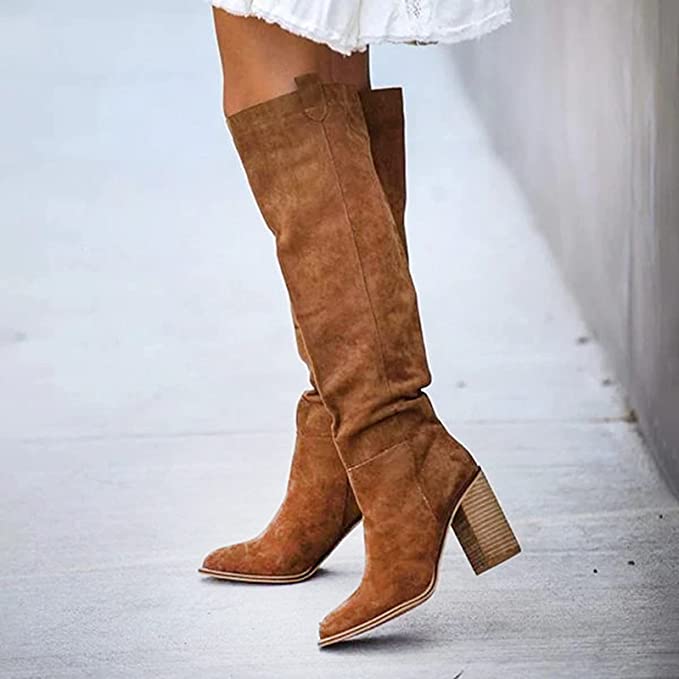 Over-the-Knee Boots Straight Silhouette Smooth Surface