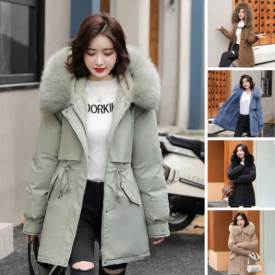 Parka Jacket Long Straight Shape Hooded