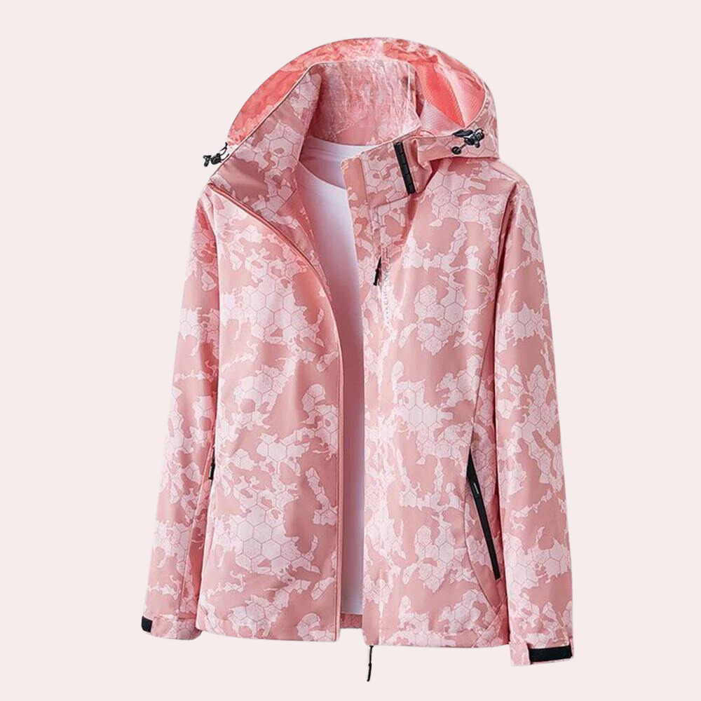 Tropical Print Transition Jacket with Hood