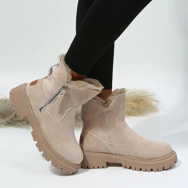 Winter Boots Mid-Calf Rounded Toe