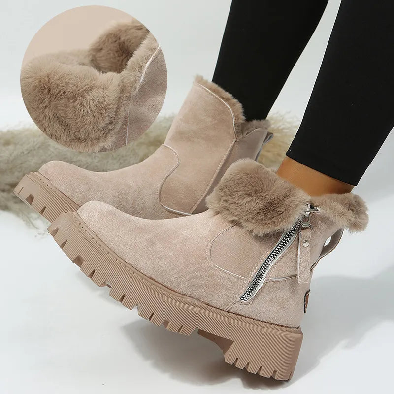 Winter Boots Mid-Calf Rounded Toe