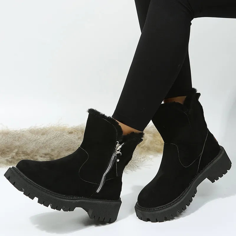 Winter Boots Mid-Calf Rounded Toe
