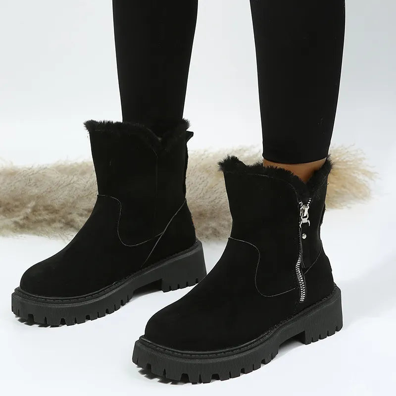 Winter Boots Mid-Calf Rounded Toe