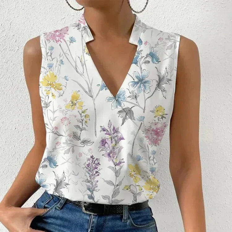 Sleeveless Wrap Top Deep V-Neck